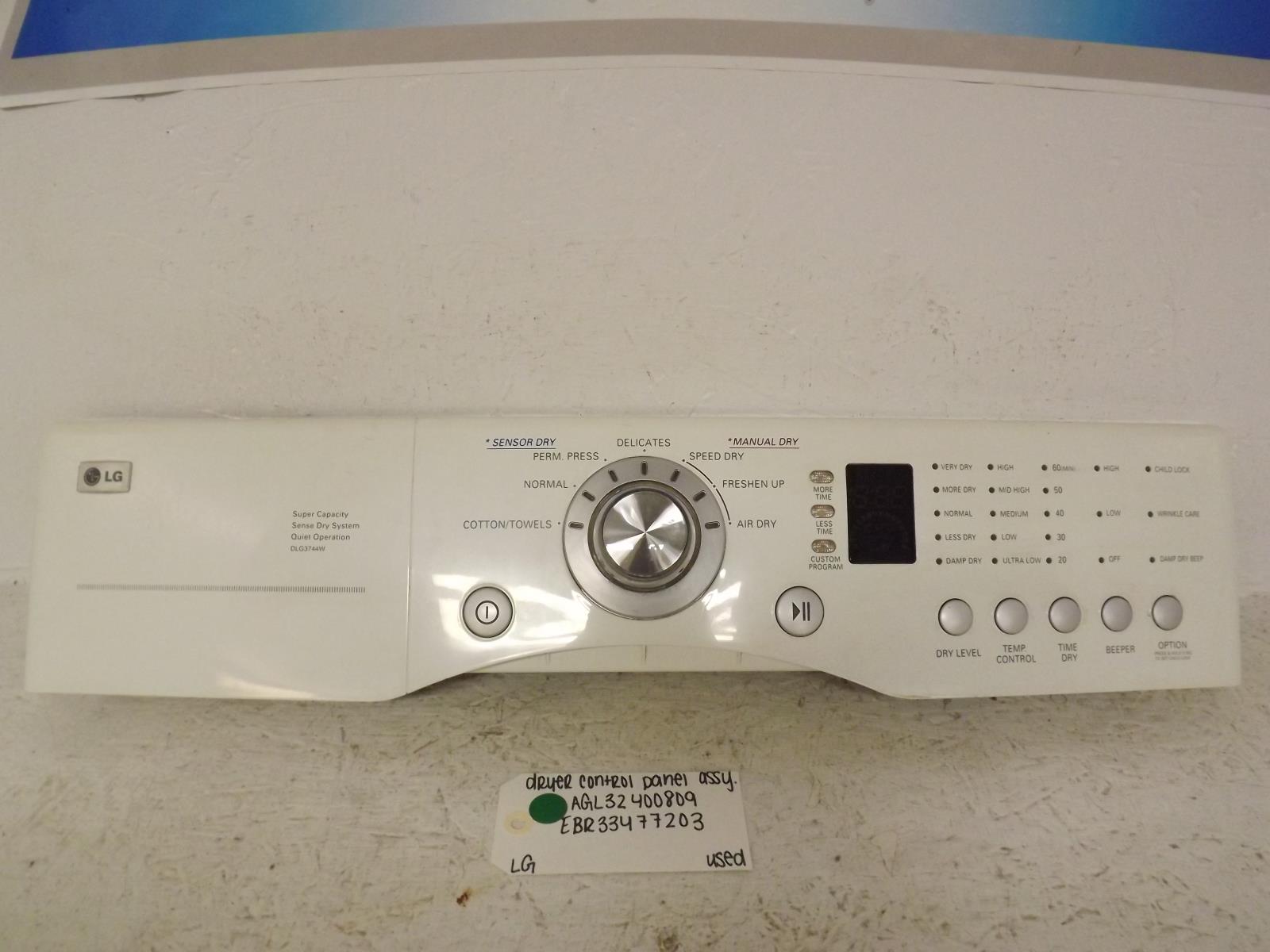 LG Dryer AGL32400809 EBR33477203 Control Panel Assembly Used LG Dryer AGL32400809 EBR33477203 Control Panel Assembly Used